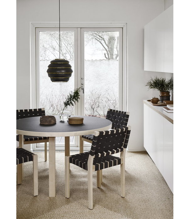 Artek  Artek - Aalto Table round 91, black linoleum Ø125