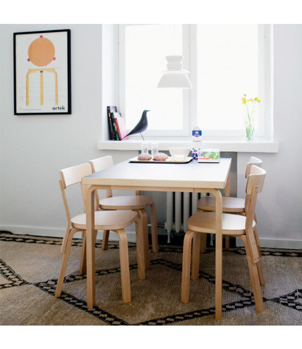 Artek  Artek Aalto Table rectangular 81B black linoleum, 120 x 75