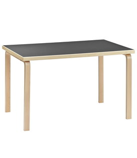 Artek Aalto Tafel 81B Rectangular berken - zwart linoleum 120 x 75