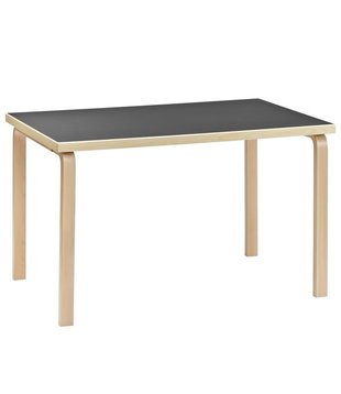 Artek Aalto Table 81B Rectangular birch - black linoleum 120 x 75