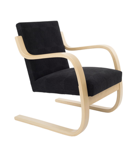 402 Armchair birch, black Hallingdal