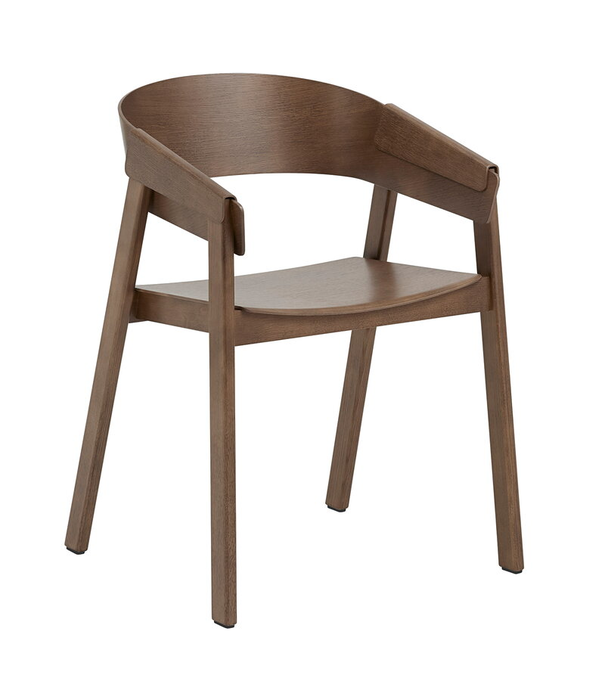 Muuto  Muuto Cover Dining Chair with armrest stained dark brown