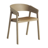Cover Eetkamerstoel eiken, zitting cognac leer