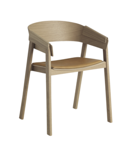 Muuto - Cover Armchair oak, leather seat