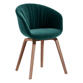 Dining Campaign, Hay AAC23 Soft Dining Chair Lola green, walnut legs