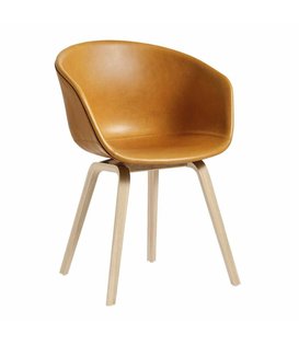 AAC 23 Eetkamerstoel cognac Sense leer,  eiken poten