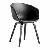Hay AAC 23 Chair black Sense leather, black oak legs