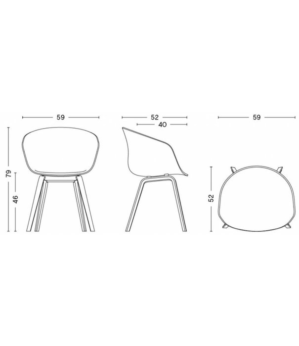 Hay  Hay AAC 23 Chair black Sense leather, black oak legs