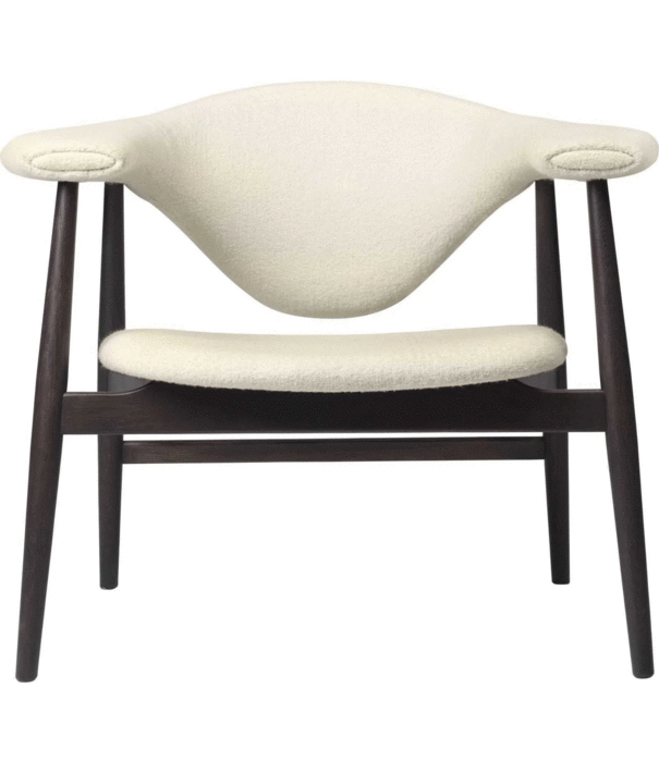 Gubi  Gubi - Masculo lounge chair walnut - Harp 24 cream