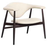 Masculo Lounge Stoel Harp 24 cream, walnoot onderstel