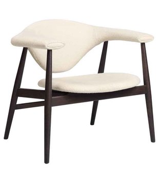 Masculo Lounge Stoel Harp 24 cream, walnoot onderstel