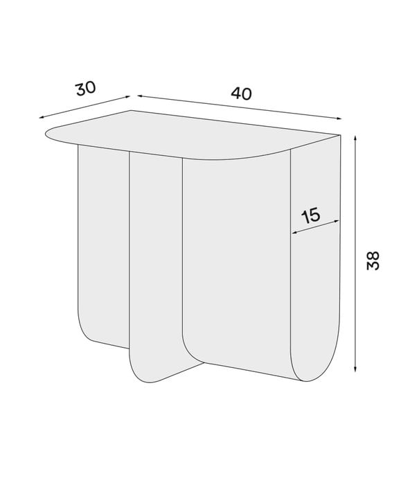 Northern  Northern -Mass bijzettafel zwart staal