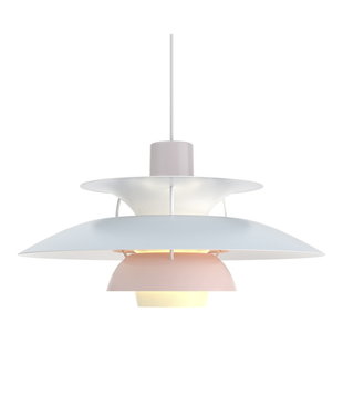 Louis Poulsen PH5 Hanglamp Oyster Blue Rose