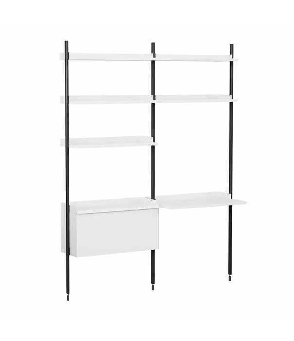 Hay  Hay Pier System - Pier combinatie 12, 2 columns wit / zwart profielen