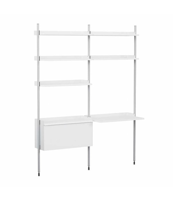 Hay  Pier System 12, 2 columns wit / clear aluminium