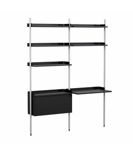 Pier System 12, 2 columns zwart / clear aluminium