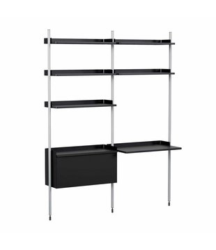 Pier System12, 2 columns black / clear aluminium