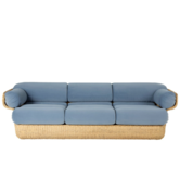 Basket 3-seater Sofa rattan, Sunday 002 velvet