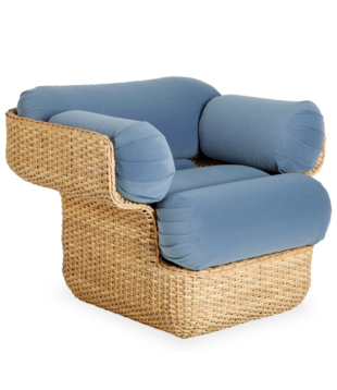 Basket Lounge Stoel rotan, Sunday 002 velours