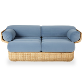 Basket 2-seater Sofa rattan, Sunday 002 velvet