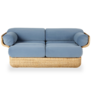 Gubi - Basket 2-seater Sofa, rattan - Sunday 002 velvet