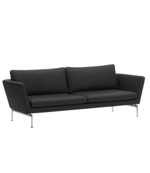 Vitra Suita 3-zits Bank Classic, nero premium F leer, gepolijst voet