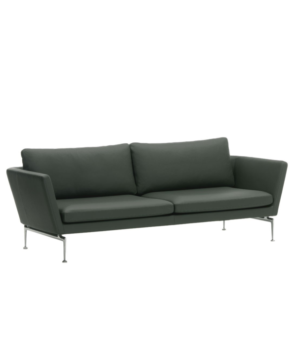 Vitra  Vitra Suita 3-zits Bank Classic, nero premium F leer, gepolijst voet