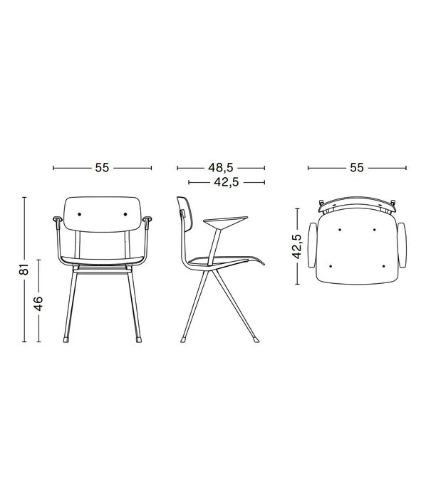 Hay  Hay - Result armstoel gerookt eiken - zwart frame