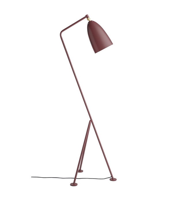 Gubi  Gubi -   Grasshopper floor lamp - aluminium  andorra red