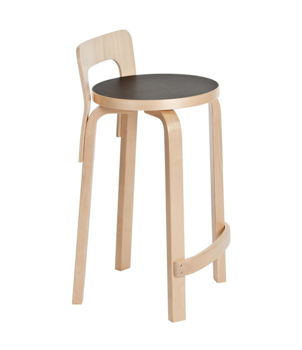 Artek  Artek - Aalto High chair K65 black -linoleum