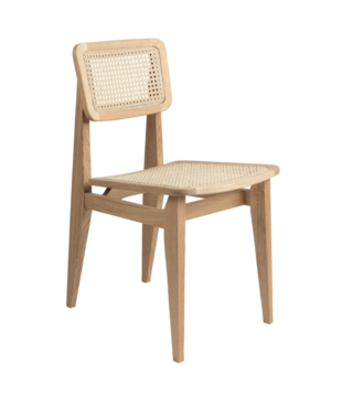 Gubi - C-Chair stoel hout - Frans riet