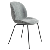 Gubi Beetle Eetkamerstoel Belsuede grey, voet zwart
