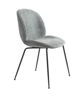 Gubi Beetle Eetkamerstoel Belsuede grey, voet zwart