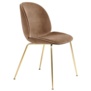 Beetle Eetkamerstoel stof Eros beige velvet, conic voet messing