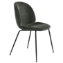 Beetle chair upholstered Eros graphite velvet  - conic black base