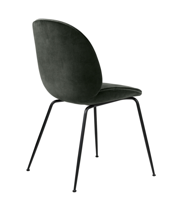 Gubi  Beetle chair upholstered Eros graphite velvet  - conic black base