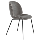 Gubi Beetle Dining Chair Eros concrete velvet, base black