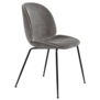 Beetle chair upholstered Eros concrete velvet  - conic black base