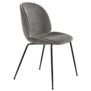 Beetle Dining Chair fabric Eros concrete velvet, conic base black