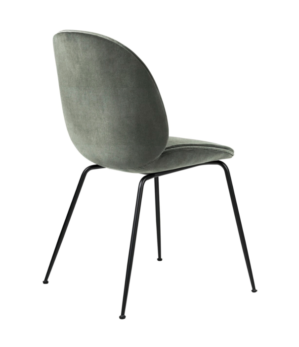 Gubi  Beetle chair upholstered Eros pastel green velvet  - conic black base