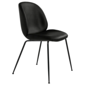 Gubi - Beetle chair upholstered Triumph Black leather  - conic black base