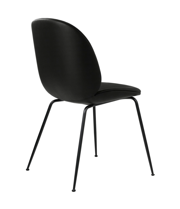 Gubi  Gubi - Beetle Dining Chair Triumph Black leather, conic base black