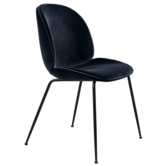 Gubi Beetle Dining Chair Blue Sapphire velvet, base black