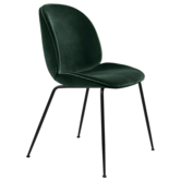 Gubi - Beetle chair upholstered Emerald green velvet  - conic black base