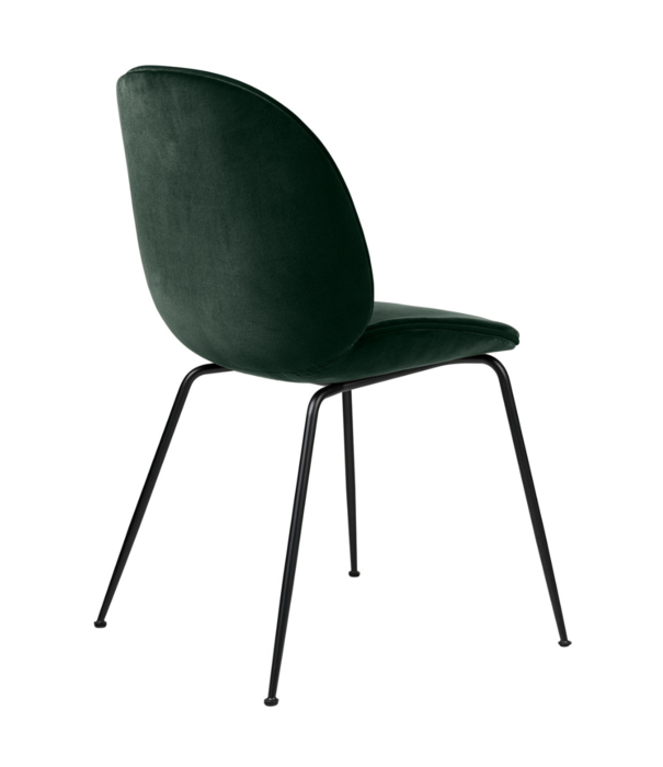 Gubi  Gubi - Beetle chair upholstered Emerald green velvet  - conic black base