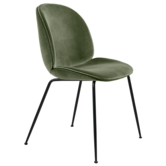 Gubi Beetle Dining Chair Smokey green velvet, base black