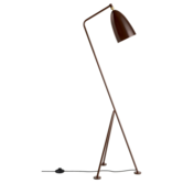 Gubi Grossman Collection, Gräshoppa floor lamp walnut brown glossy