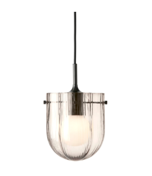 Seine Pendant, antique brass - glass H26