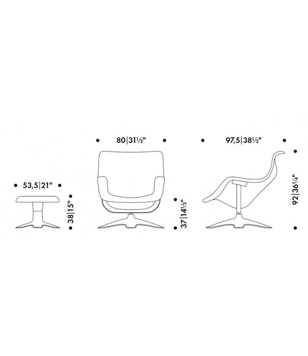 Artek  Artek - Karuselli lounge chair zwart / wit