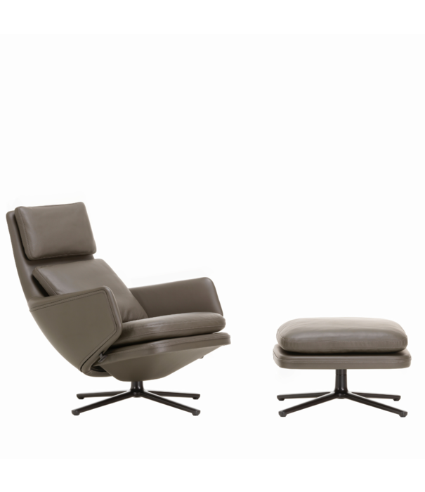 Vitra  Vitra - Grand relax lounge stoel leder cognac